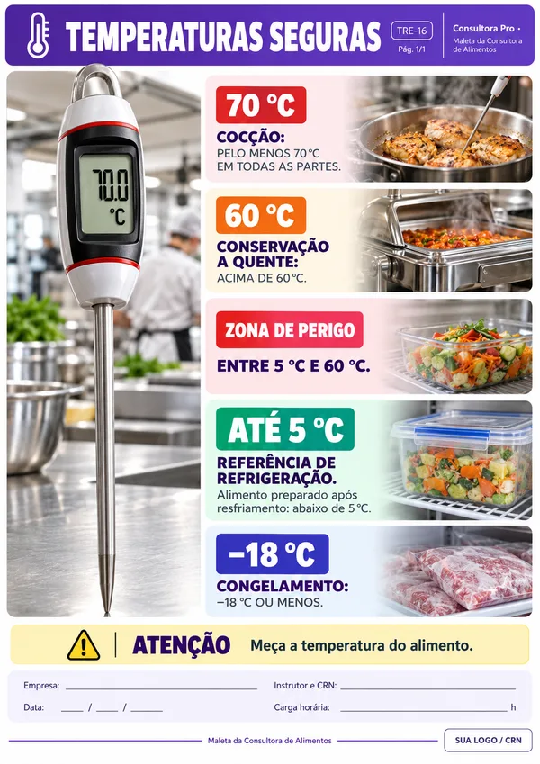 Cartaz de temperaturas seguras
